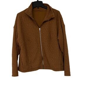 Lululemon Rippled Full Zip Jacket Copper Brown Size 8 Style Number: W3FC9S